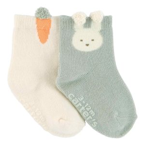 Kit meia bebê 2 pares coelho multicor