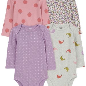 Kit body bebê 4 peças floral e poá multicor | Carter's