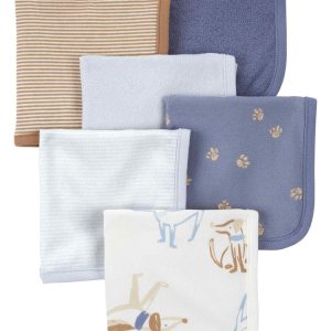 Kit paninho de boca 6 peças patinhas animais multicor