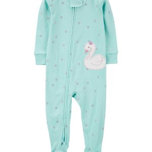 Macacão pijama bebê com pezinho cisne azul | Carter's