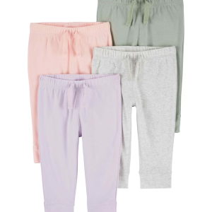 Kit calça bebê 4 peças cós elástico lisa multicor | Carter's