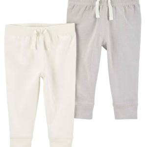 Kit calça de moletom bebê 2 peças fios mescla multicor |