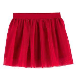 Saia infantil em tule com elástico vermelha |