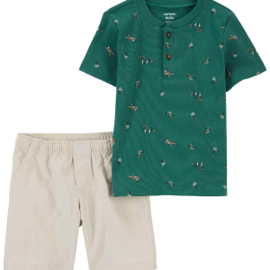 Conjunto curto infantil 2 peças bichinhos multicor |