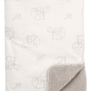 Cobertor bebê elefante fleece off-white |