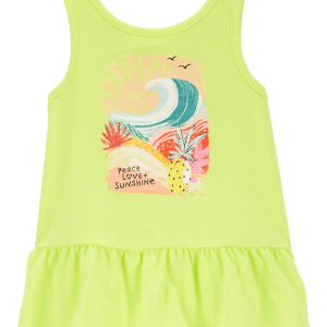 Regata infantil peace love sunshine com babado verde |