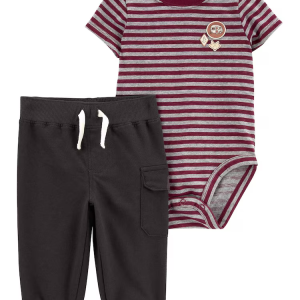 Conjunto longo bebê 2 peças listrado multicor | Carter's