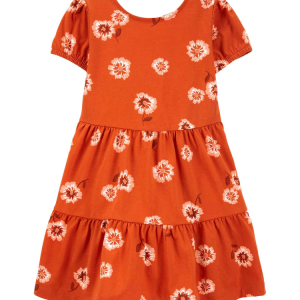 Vestido curto infantil evasê marias floral vermelho |