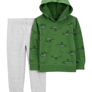 Conjunto longo de moletom infantil 2 peças dinossauro multicor |