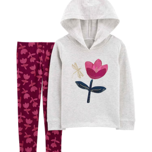 Conjunto longo infantil 2 peças floral multicor |