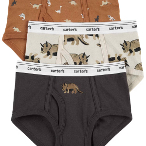 Kit cueca infantil 3 pares cós de elástico dinossauros multicor |
