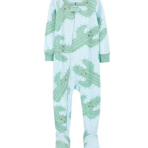 Macacão pijama infantil cactos azul |