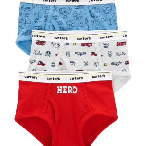Kit Cueca Infantil 3 Peças Carter´s Sports Multicor Tam. 2 a 8 Anos