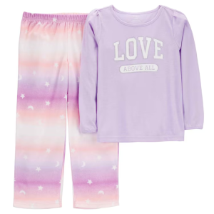Pijama longo infantil 2 peças tie dye love lilás |