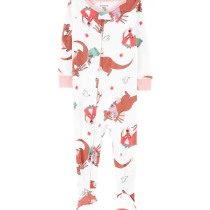 Macacão pijama infantil de dragão e princesas branco |