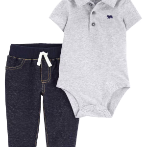 Conjunto longo bebê 2 peças urso multicor | Carter's