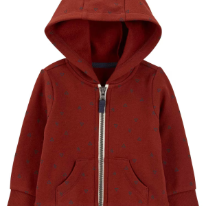 Blusão de moletom bebê com capuz geométrico vermelho |