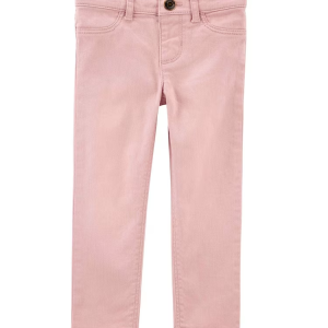 Calça jeans color infantil bolso de coração rosa |
