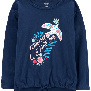 Camiseta infantil com amarração we are one azul |