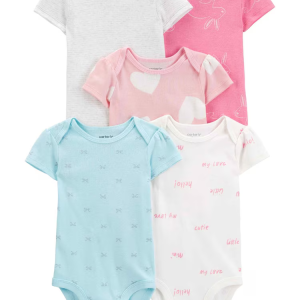 Kit body bebê 5 peças manga curta estampados multicor | Carter's
