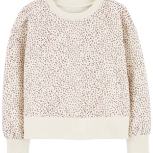 Blusa de moletom infantil animal print bege |