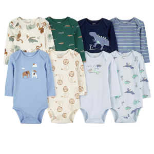 Enxoval bebê 8 peças manga longa listrado elefantes multicor | Carter's