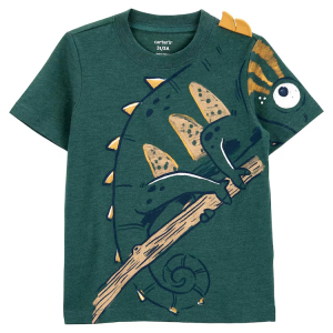 Camiseta infantil camaleão camuflado verde |
