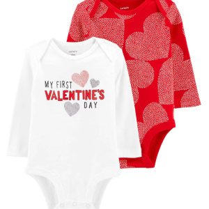 Kit body bebê 2 peças my first valentine's day multicor | Carter's