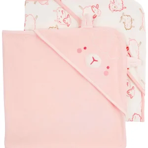 Toalha de Banho Bebê Ursinho Rosa Carter's