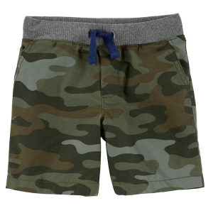 Bermuda Jeans Color Infantil Camuflado Verde Tam 2 a 5