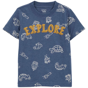 Camiseta infantil manga curta explore azul |