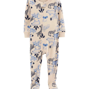 Macacão pijama infantil animais pezinho bege |