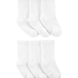 Kit meia infantil 6 pares liso branco |