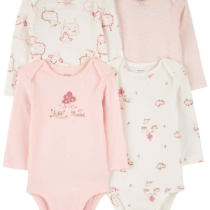Kit body bebê 4 peças manga longa ovelhas multicor | Carter's