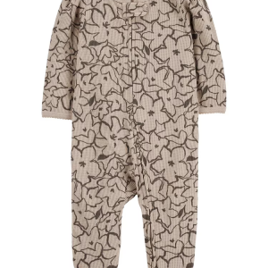 Macacão bebê texturizado floral bege | Carter's