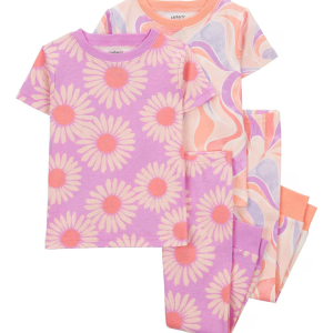 Pijama longo bebê 4 peças floral ondulações multicor | Carter's