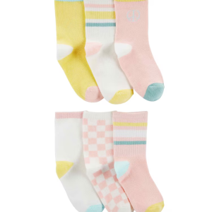 Kit meia infantil 6 pares listrado e xadrez multicor |