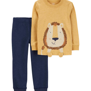 Conjunto longo infantil 2 peças leãozinho multicor |