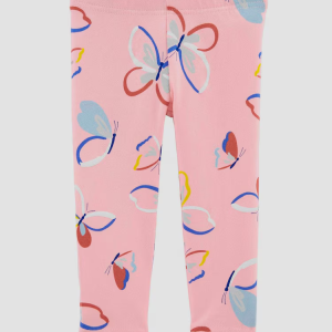 Calça legging infantil borboletas rosa |