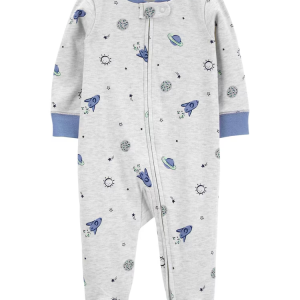 Macacão bebê de fleece foguete cinza |