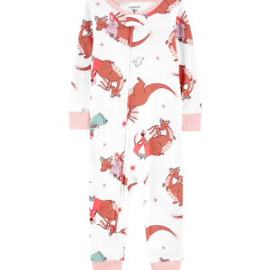 Macacão pijama infantil de dragões e princesas branco |