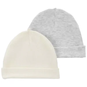 Kit touca bebê 2 peças com dobra liso multicor |