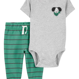 Conjunto longo bebê 2 peças cachorro listrado multicor | Carter's