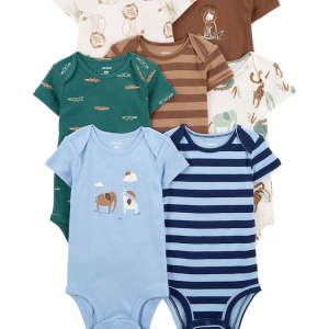 Kit body bebê 7 peças elefante listrado multicor |