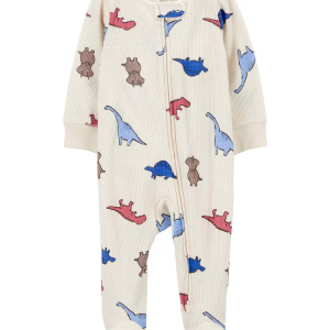Macacão bebê texturizado com pézinhos dinossauros bege | Carter's