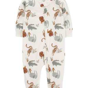 Macacão bebê de fleece jacaré off-white |