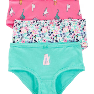 Kit calcinha infantil 3 peças gatinho rosa |