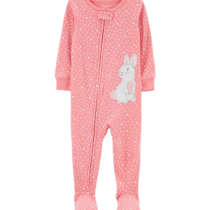 Macacão pijama infantil de poás coelho rosa |