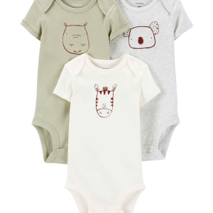 Kit body bebê 3 peças hipopótamo coala zebra multicor |