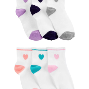 Kit meia infantojuvenil 6 pares de corações multicor |